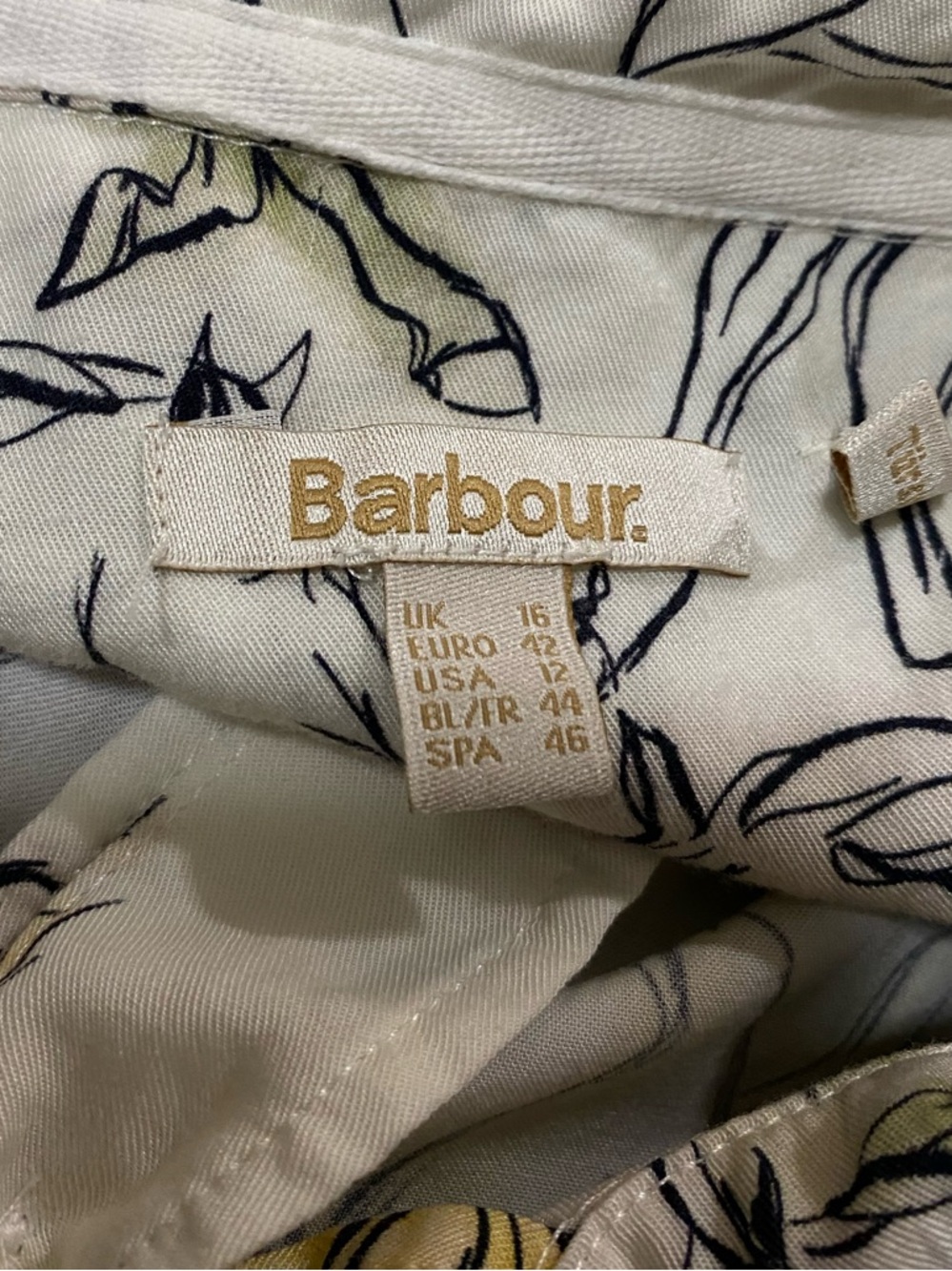 Barbour Honeysuckle Long Sleeve Horse Pattern Button Up Lyocell Blouse Size 12 - Picture 5 of 8